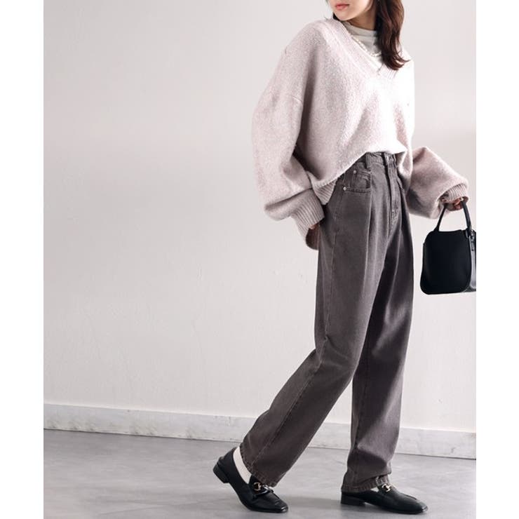 深めのタックが印象的なウエストタックハイウエストデニム＆チノセミワイドパンツ≪S… | Classical Elf  | 詳細画像12 