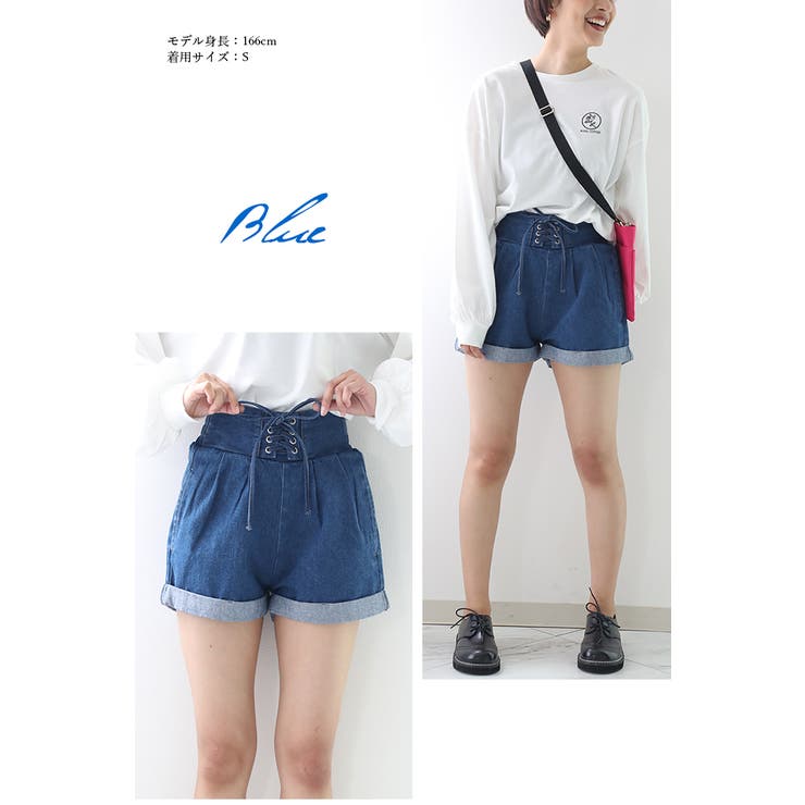 デニム✭ショート丈短パン★ワンポイントでお洒落に✔️夏季にもぴったり！ fmc081-01.jpg