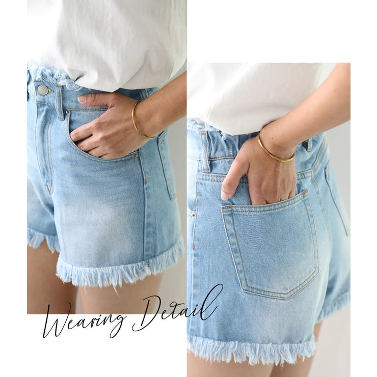 デニムブルー カットオフショートパンツ AZUL BY MOUSSY ジーンズ デニム デニムパンツ CUTOFF DENIM