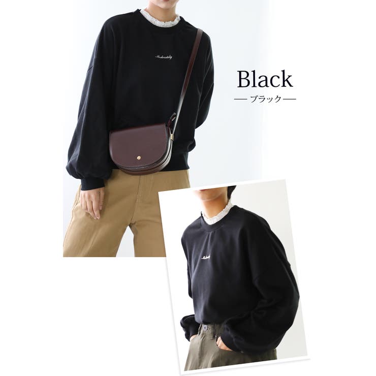 可愛らしくフェミニンな印象に。レースフリルスウェット 付け襟風