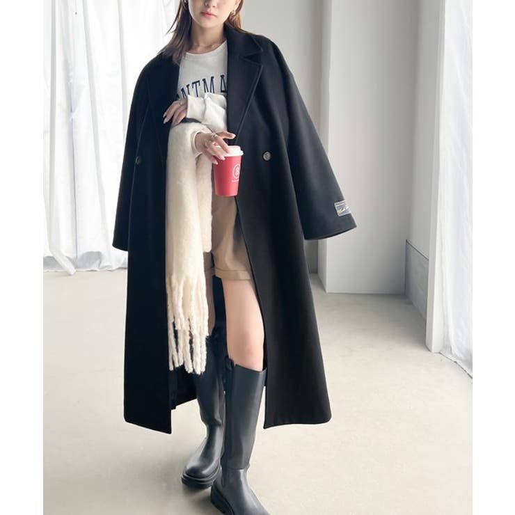 定番、レトロシルエット。ダブルテーラードロングコート | Classical Elf  | 詳細画像19 