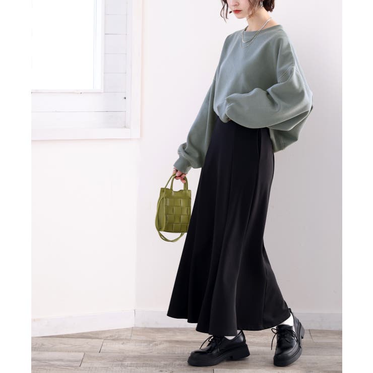 バックステッチショート丈オーバーサイズシンプル無地スウェット(長袖) | Classical Elf  | 詳細画像15 