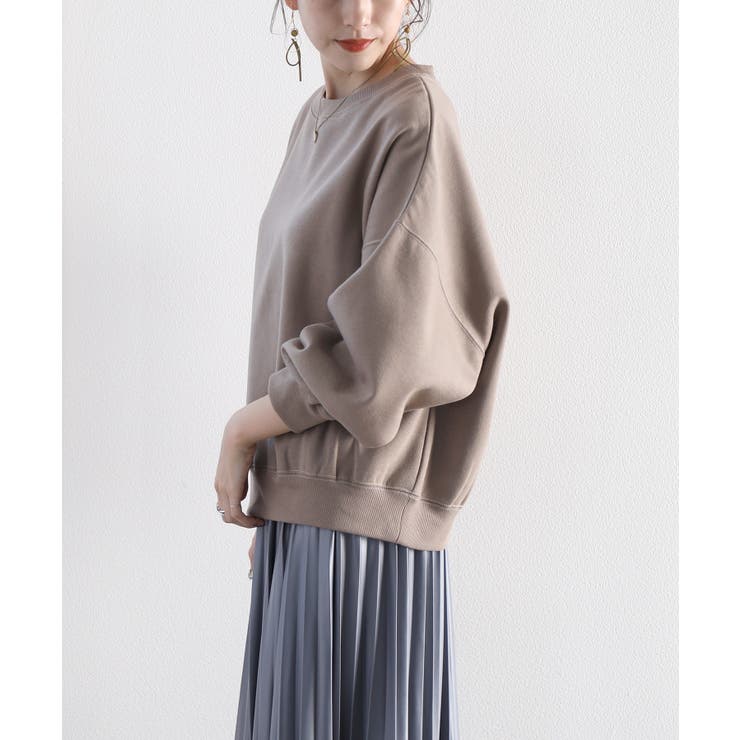 バックステッチショート丈オーバーサイズシンプル無地スウェット(長袖) | Classical Elf  | 詳細画像16 