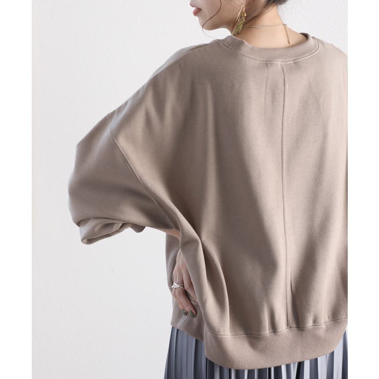 バックステッチショート丈オーバーサイズシンプル無地スウェット(長袖) | Classical Elf  | 詳細画像19 