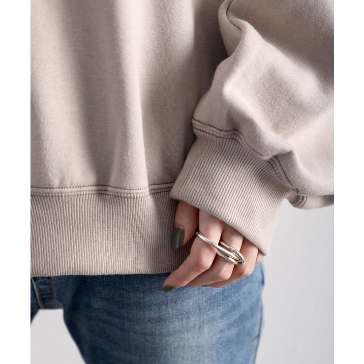 バックステッチショート丈オーバーサイズシンプル無地スウェット(長袖) | Classical Elf  | 詳細画像21 