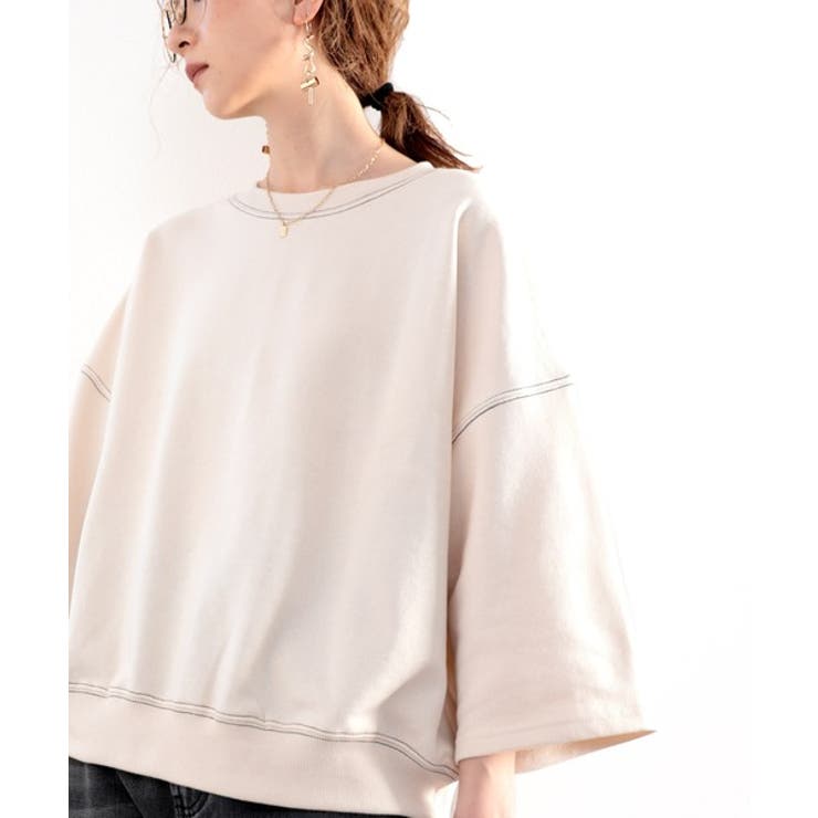 ステッチで1+。ゆったり5分袖スウェット | Classical Elf  | 詳細画像13 