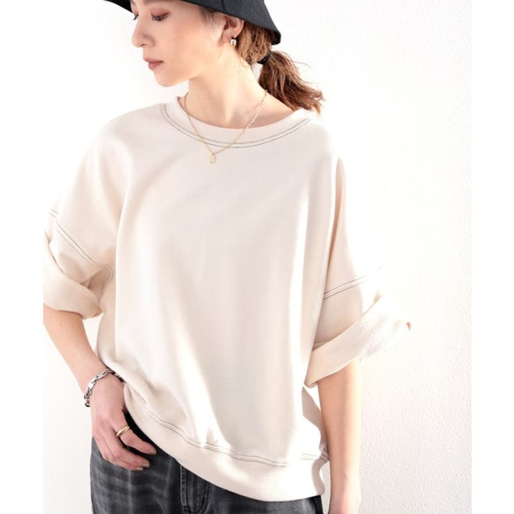 ステッチで1+。ゆったり5分袖スウェット | Classical Elf  | 詳細画像2 