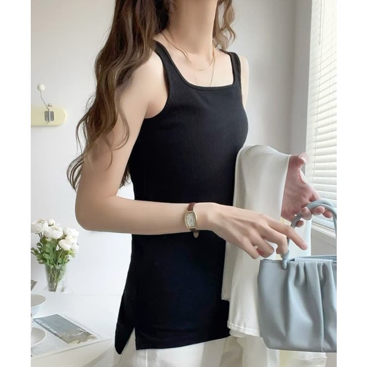 スクエアネック 無地リブタンクトップ | Classical Elf  | 詳細画像6 