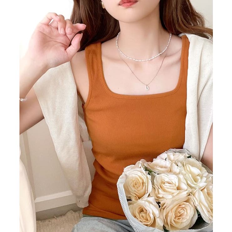 スクエアネック 無地リブタンクトップ | Classical Elf  | 詳細画像31 