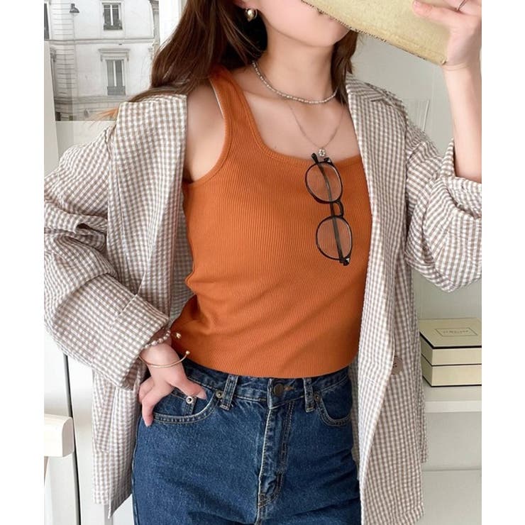 スクエアネック 無地リブタンクトップ | Classical Elf  | 詳細画像33 