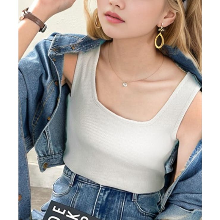 スクエアネック 無地リブタンクトップ | Classical Elf  | 詳細画像8 