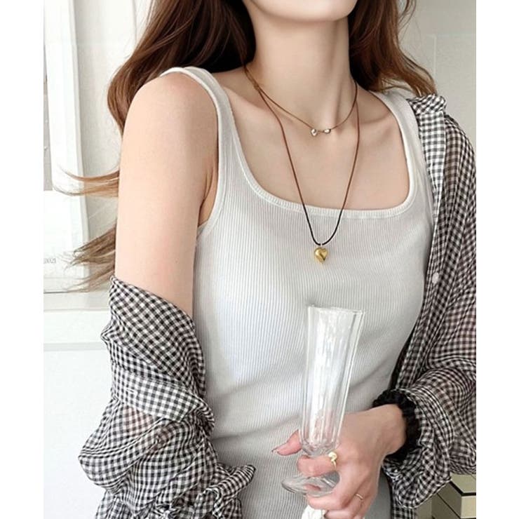 スクエアネック 無地リブタンクトップ | Classical Elf  | 詳細画像2 