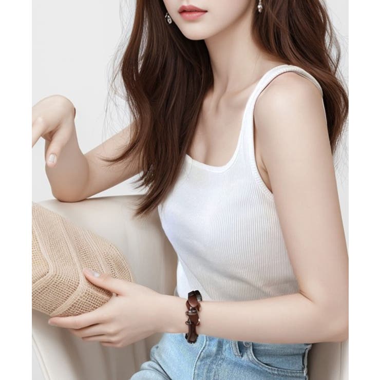 スクエアネック 無地リブタンクトップ | Classical Elf  | 詳細画像18 