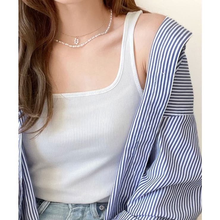 スクエアネック 無地リブタンクトップ | Classical Elf  | 詳細画像19 