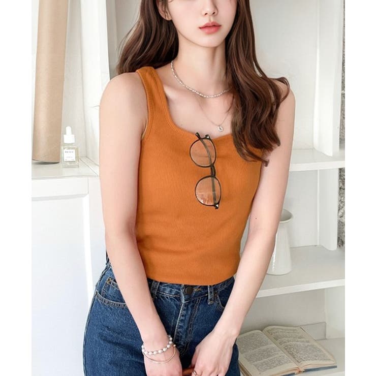 スクエアネック 無地リブタンクトップ | Classical Elf  | 詳細画像21 