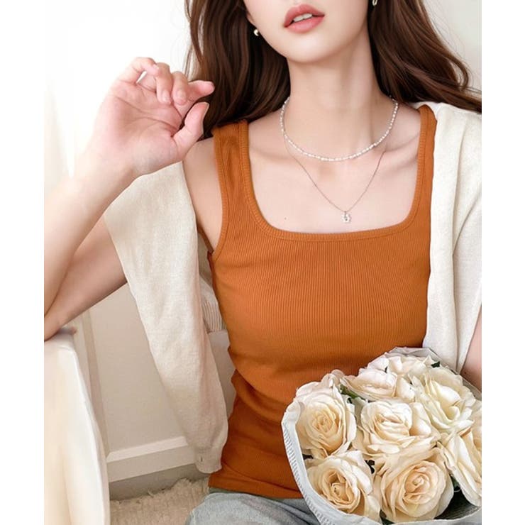 スクエアネック 無地リブタンクトップ | Classical Elf  | 詳細画像22 