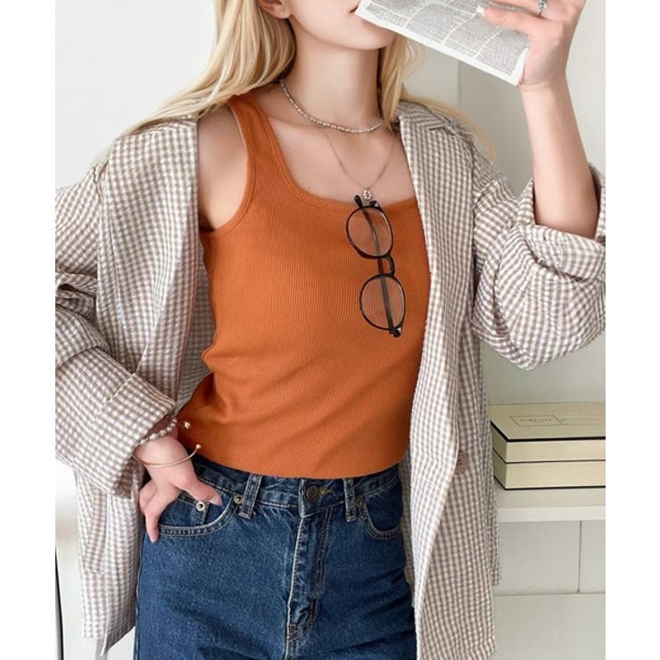 スクエアネック 無地リブタンクトップ | Classical Elf  | 詳細画像23 