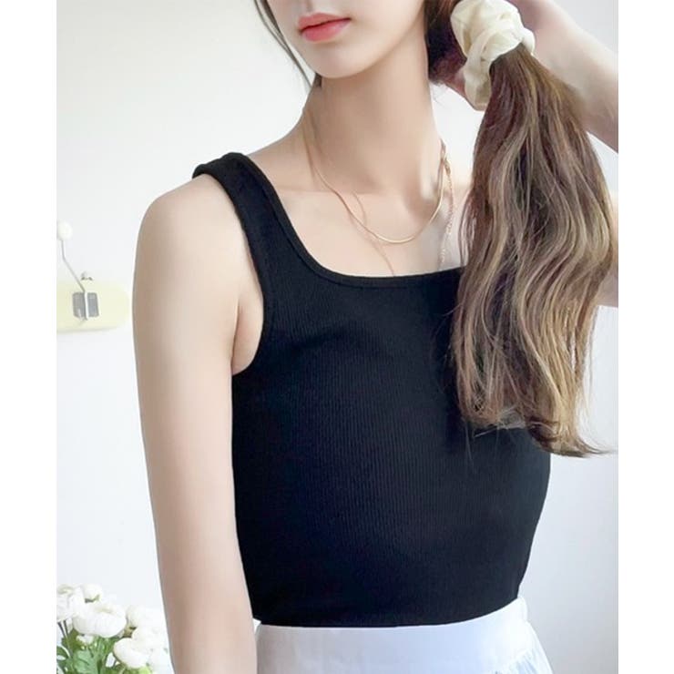 スクエアネック 無地リブタンクトップ | Classical Elf  | 詳細画像5 