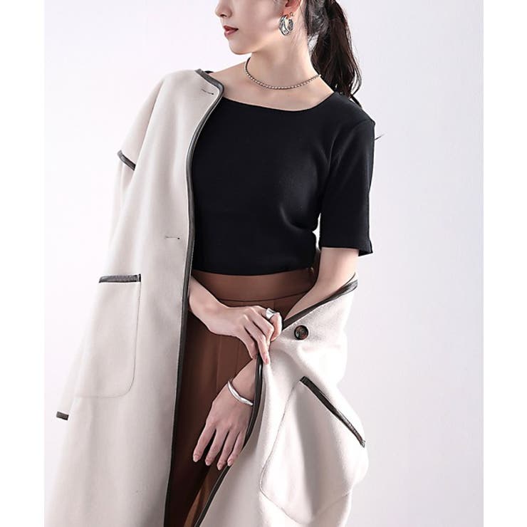 ショート丈 コットンリブカットソー(半袖) | Classical Elf  | 詳細画像12 