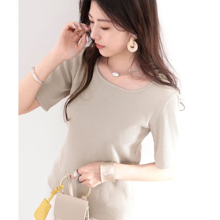 ショート丈 コットンリブカットソー(半袖) | Classical Elf  | 詳細画像17 