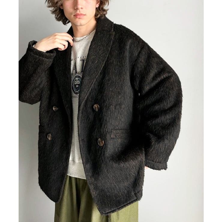 気軽に羽織れる大人のアウター。ミックスシャギーダブルジャケット