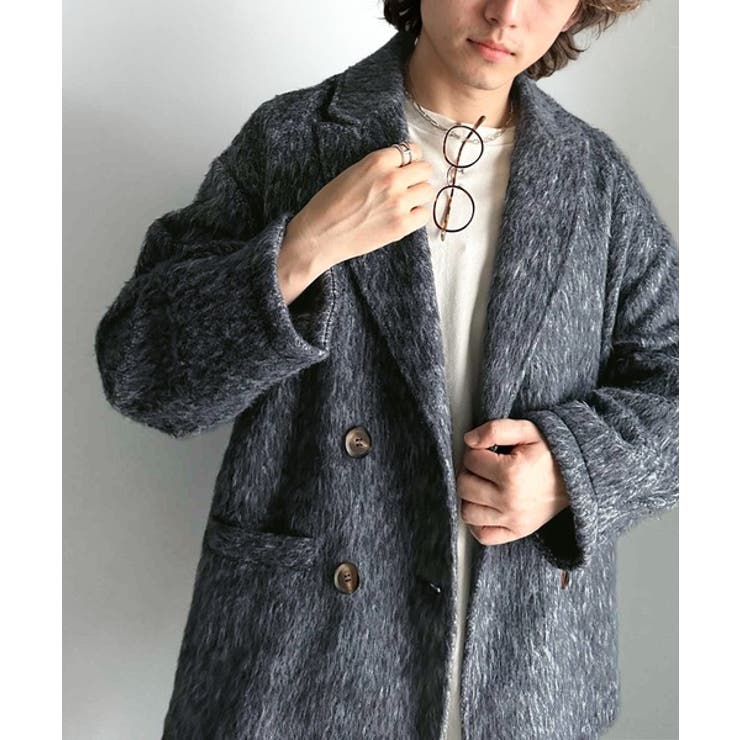 気軽に羽織れる大人のアウター。ミックスシャギーダブルジャケット