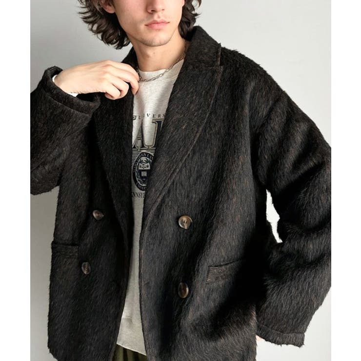 気軽に羽織れる大人のアウター。ミックスシャギーダブルジャケット