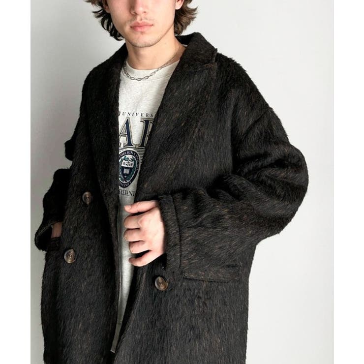 気軽に羽織れる大人のアウター。ミックスシャギーダブルジャケット