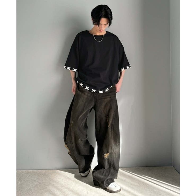 トレンドライクなゆるシルエット。【メンズ】ステッチデザインTシャツ（半袖） | Classical Elf Men | 詳細画像14 