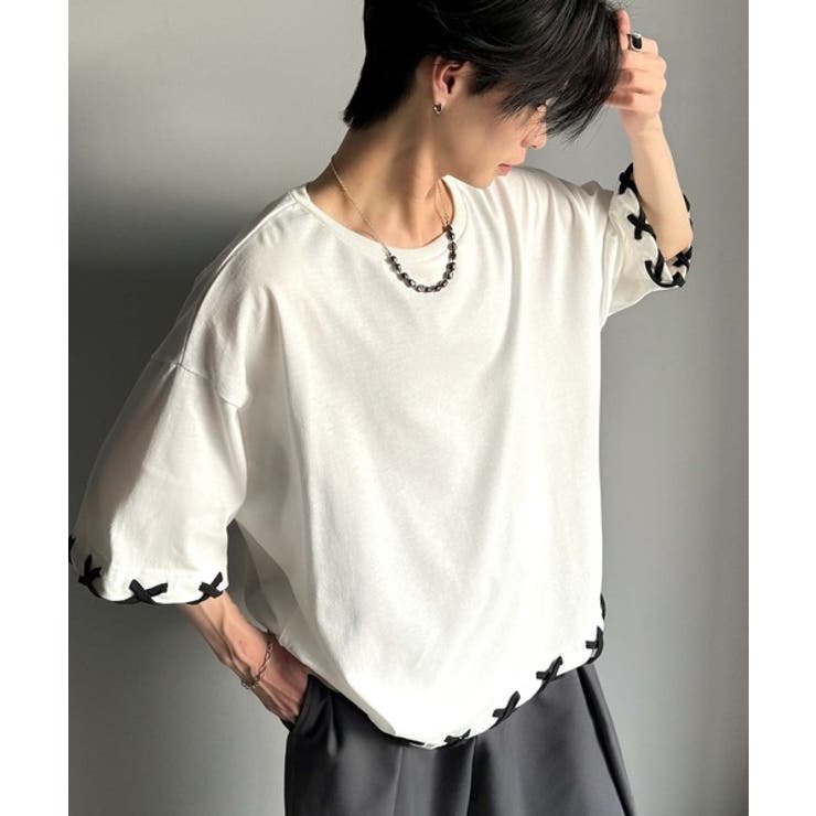 トレンドライクなゆるシルエット。【メンズ】ステッチデザインTシャツ（半袖） | Classical Elf Men | 詳細画像1 