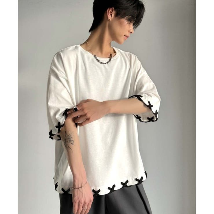 トレンドライクなゆるシルエット。【メンズ】ステッチデザインTシャツ（半袖） | Classical Elf Men | 詳細画像2 