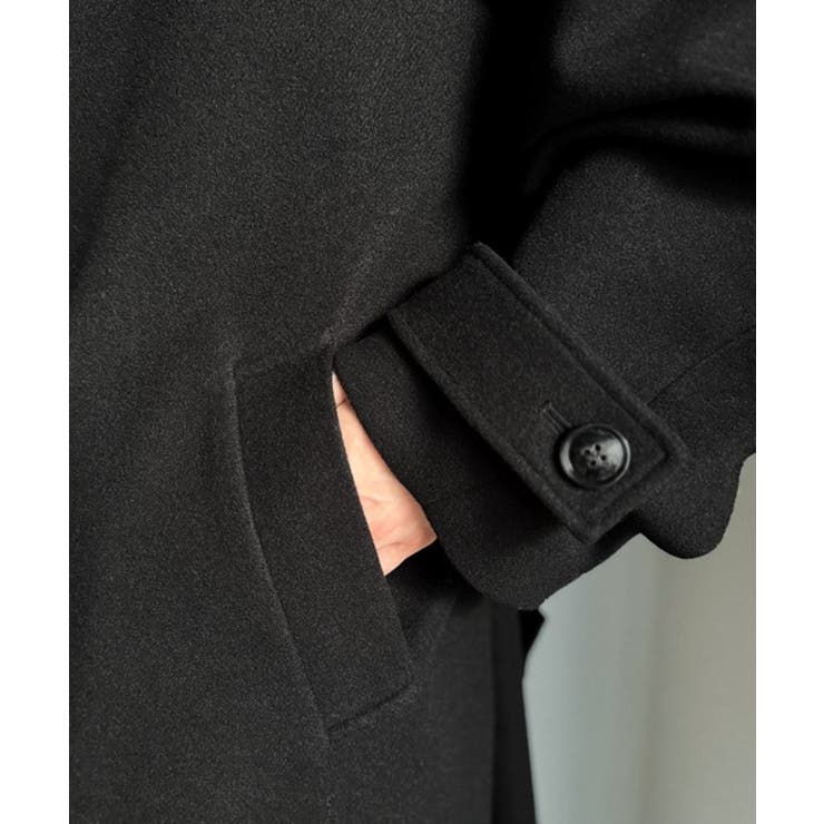 魅せ方、自由自在。襟2way比翼仕立てニットメルトンスタンドステンカラーコート | Classical Elf Men | 詳細画像11 