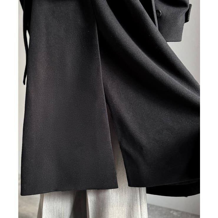 魅せ方、自由自在。襟2way比翼仕立てニットメルトンスタンドステンカラーコート | Classical Elf Men | 詳細画像13 