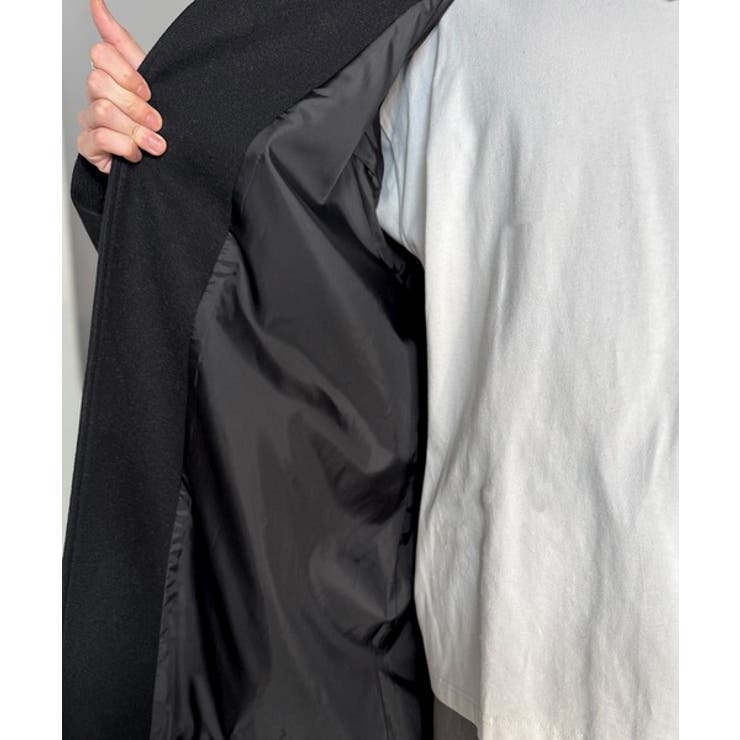 魅せ方、自由自在。襟2way比翼仕立てニットメルトンスタンドステンカラーコート | Classical Elf Men | 詳細画像14 