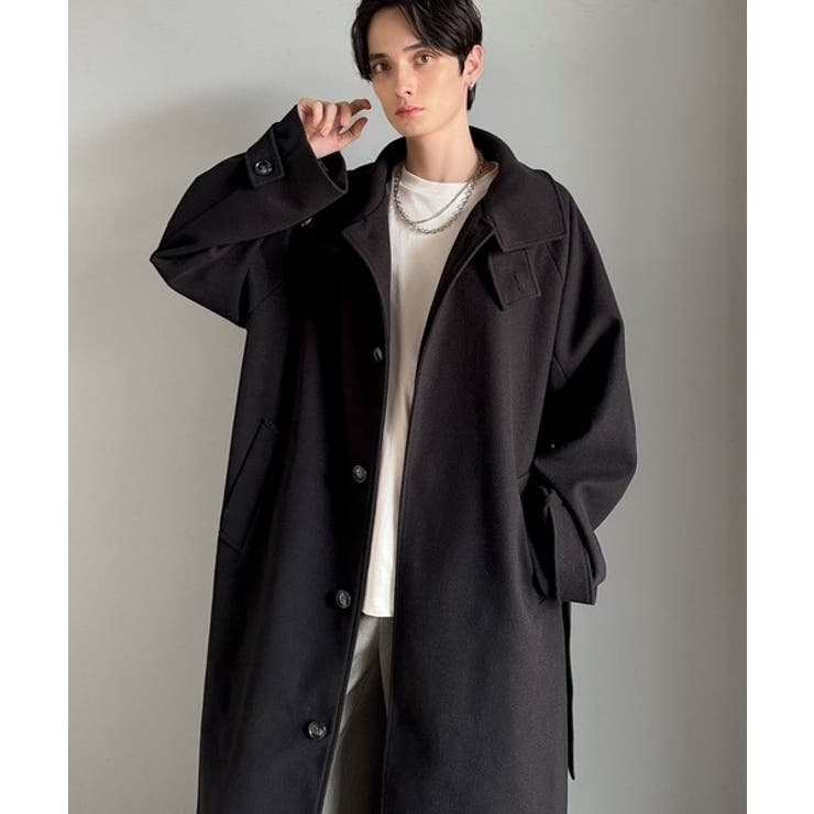 魅せ方、自由自在。襟2way比翼仕立てニットメルトンスタンドステンカラーコート | Classical Elf Men | 詳細画像1 