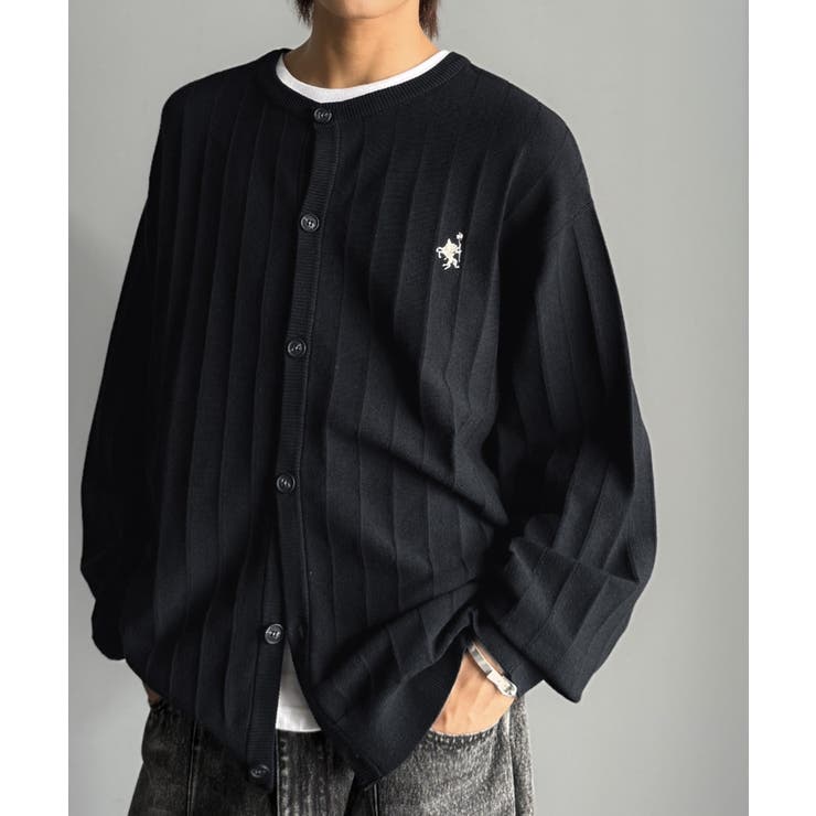 知的に決まる、メンズの上品シンプル。胸刺繍タック編みカーディガン（長袖） | Classical Elf Men | 詳細画像9 