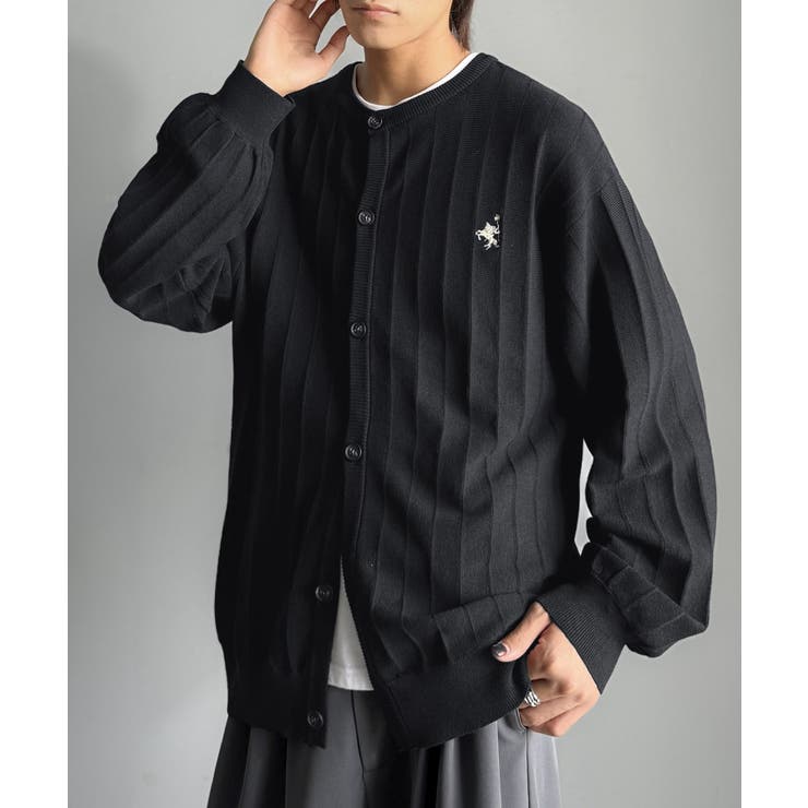 知的に決まる、メンズの上品シンプル。胸刺繍タック編みカーディガン（長袖） | Classical Elf Men | 詳細画像14 