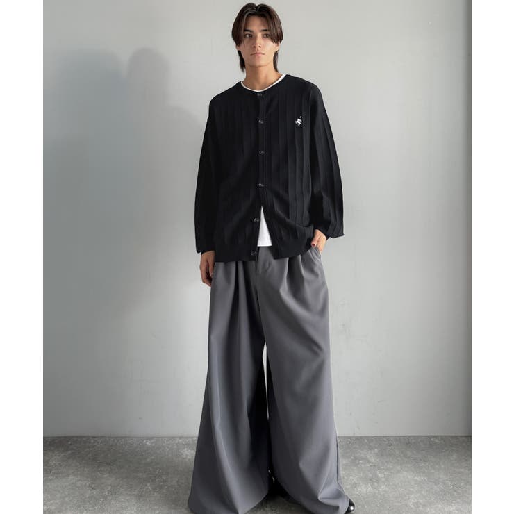 知的に決まる、メンズの上品シンプル。胸刺繍タック編みカーディガン（長袖） | Classical Elf Men | 詳細画像7 