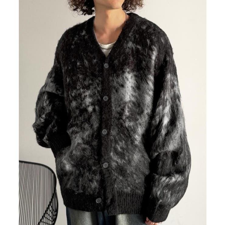 ブラック | 【Classical Origin】「まるで毛布。」モヘアライクシャギー素材Vネ… | Classical Elf Men