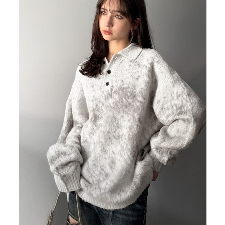 「まるで毛布。」モヘアライクシャギー素材ニットポロシャツ Mohair Like | Classical Elf Men | 詳細画像9 