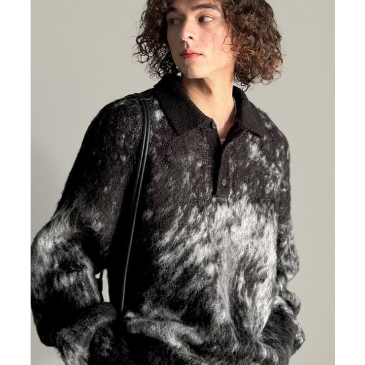 「まるで毛布。」モヘアライクシャギー素材ニットポロシャツ Mohair Like | Classical Elf Men | 詳細画像13 
