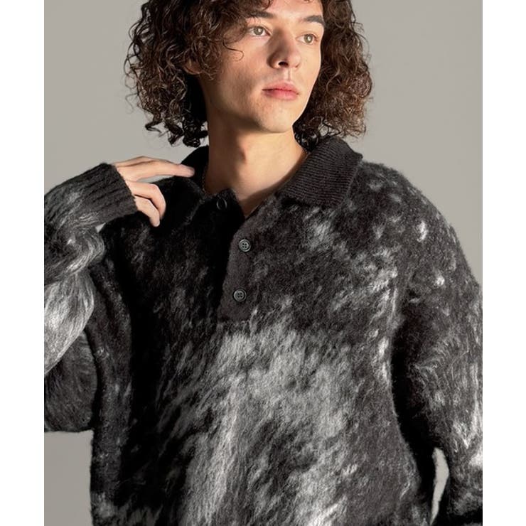 「まるで毛布。」モヘアライクシャギー素材ニットポロシャツ Mohair Like | Classical Elf Men | 詳細画像15 