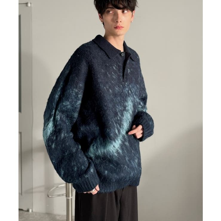 「まるで毛布。」モヘアライクシャギー素材ニットポロシャツ Mohair Like | Classical Elf Men | 詳細画像20 