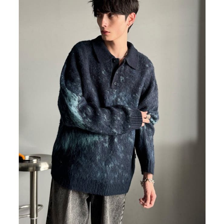 「まるで毛布。」モヘアライクシャギー素材ニットポロシャツ Mohair Like | Classical Elf Men | 詳細画像21 