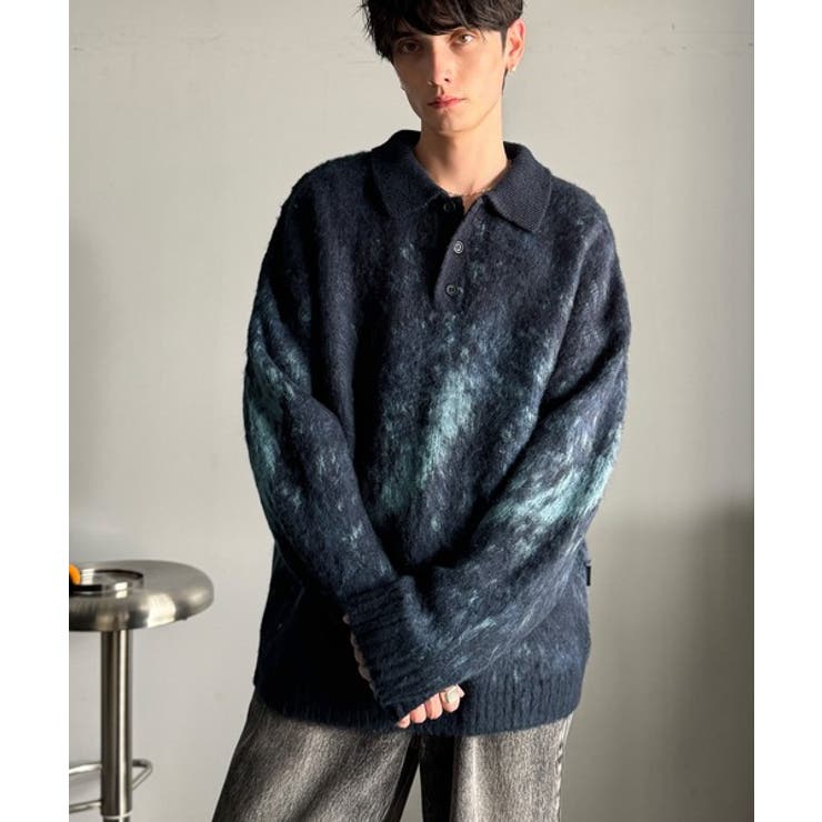 「まるで毛布。」モヘアライクシャギー素材ニットポロシャツ Mohair Like | Classical Elf Men | 詳細画像22 
