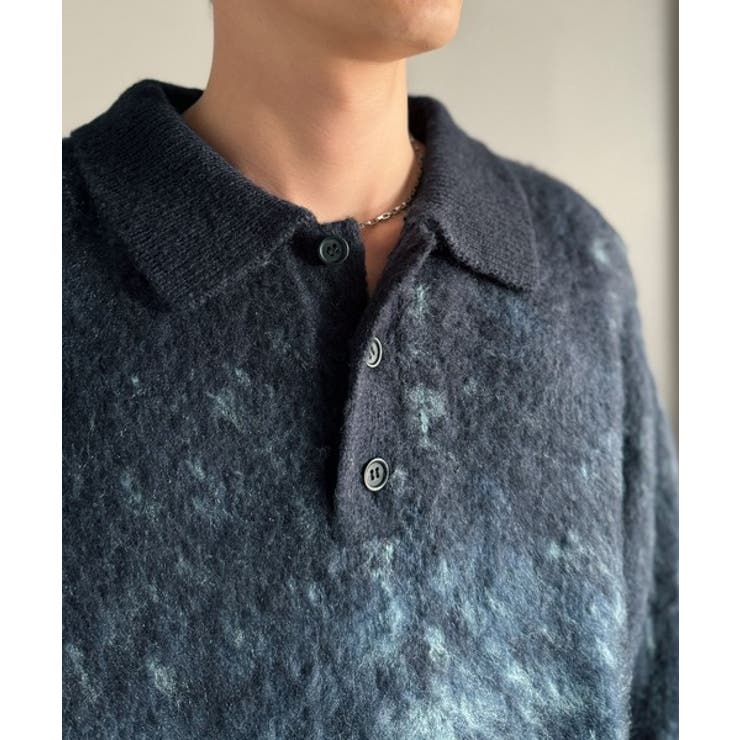 「まるで毛布。」モヘアライクシャギー素材ニットポロシャツ Mohair Like | Classical Elf Men | 詳細画像23 
