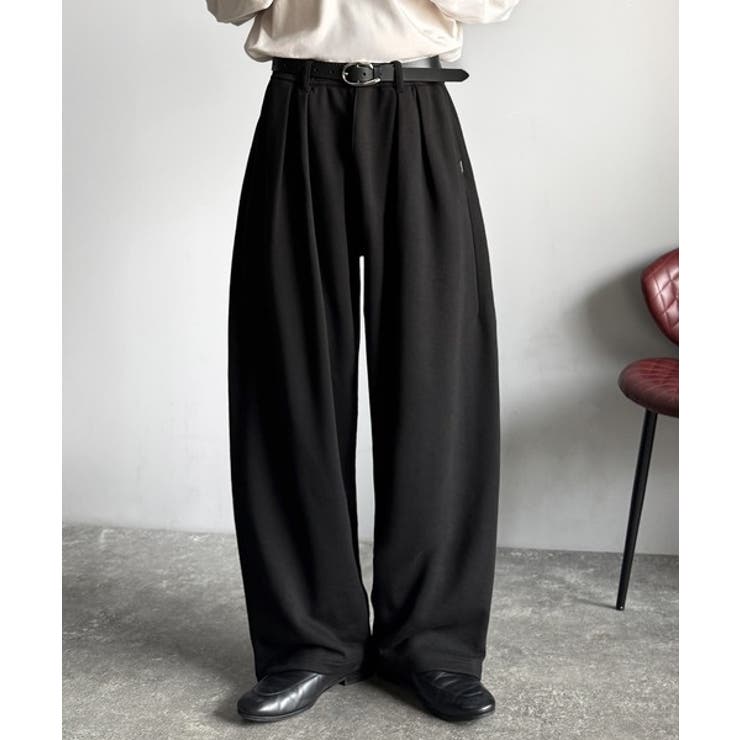 「まるでスラックス！」ベルトループ付き2タックカーブシルエットスウェットパンツ | Classical Elf Men | 詳細画像8 