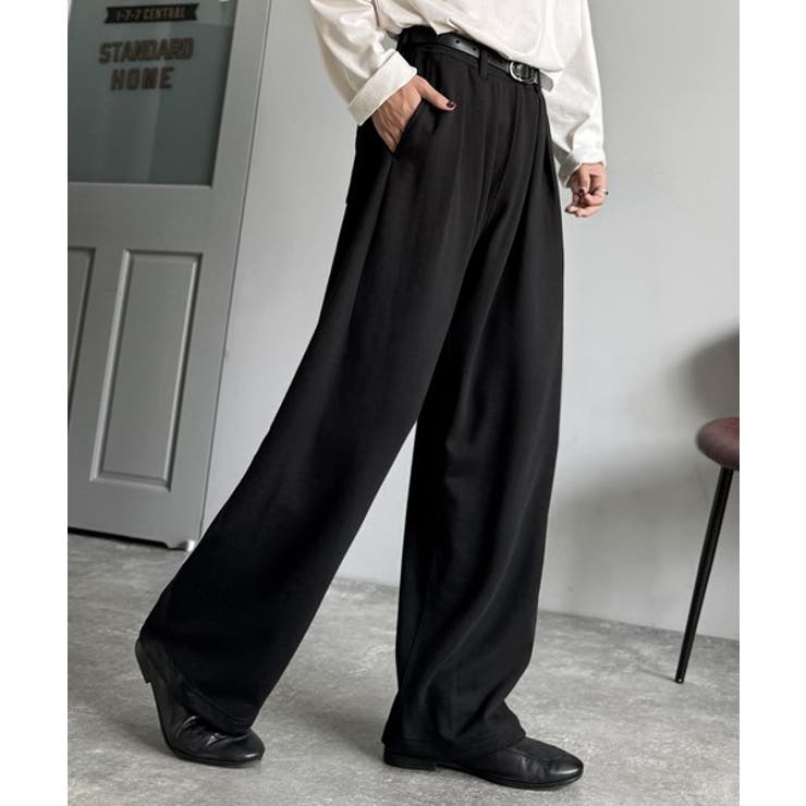 「まるでスラックス！」ベルトループ付き2タックカーブシルエットスウェットパンツ | Classical Elf Men | 詳細画像12 