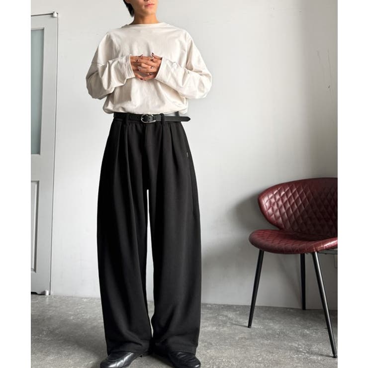 「まるでスラックス！」ベルトループ付き2タックカーブシルエットスウェットパンツ | Classical Elf Men | 詳細画像14 