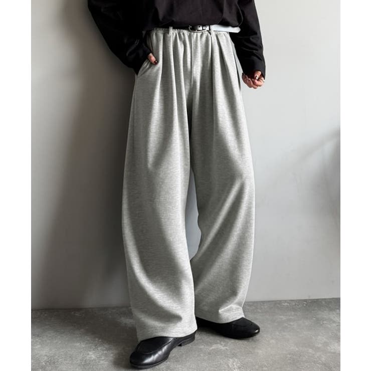 「まるでスラックス！」ベルトループ付き2タックカーブシルエットスウェットパンツ | Classical Elf Men | 詳細画像1 